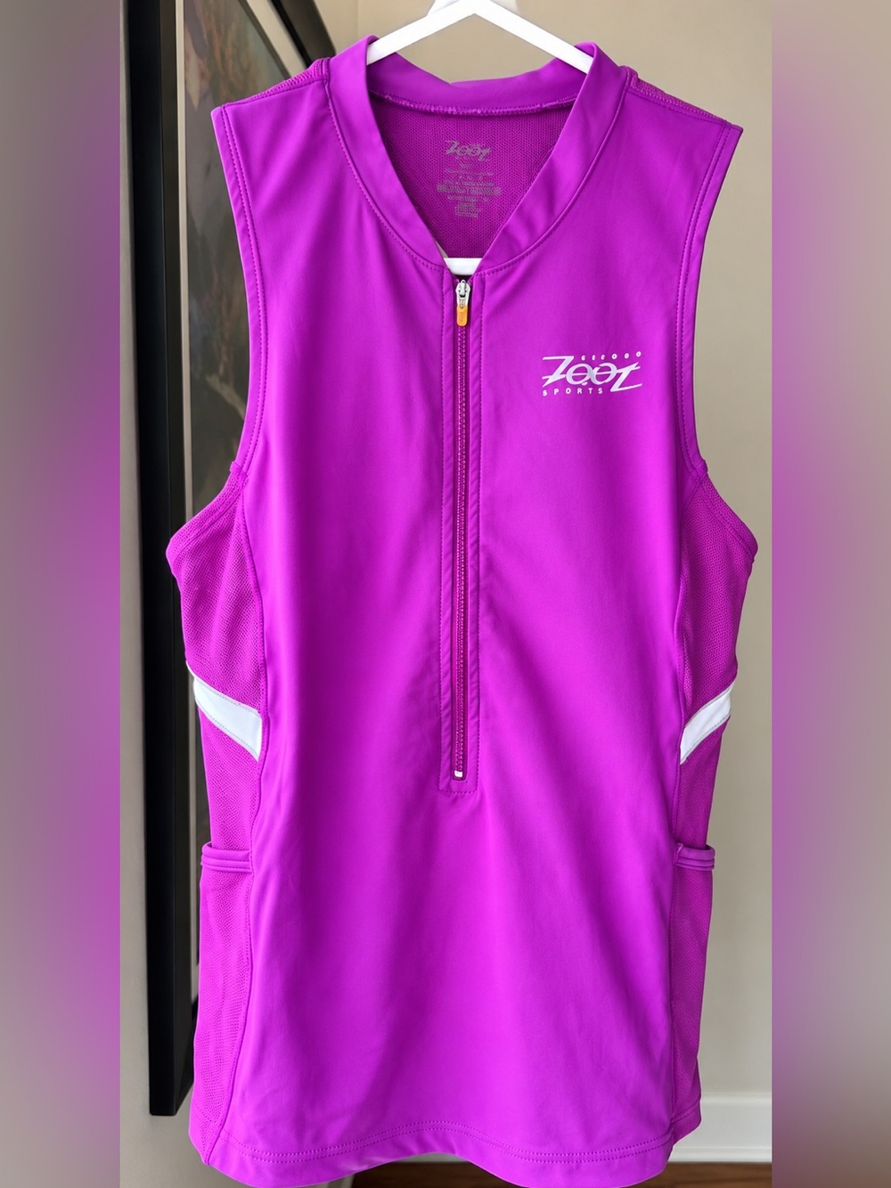 Zoot Pink Sleeveless Triathlon Running Tank Top Built-In Bra Size S